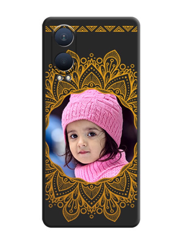 Custom Round Image with Floral Design On Space Black Custom Soft Matte Mobile Back Cover - OnePlus Nord CE 4 Lite 5G