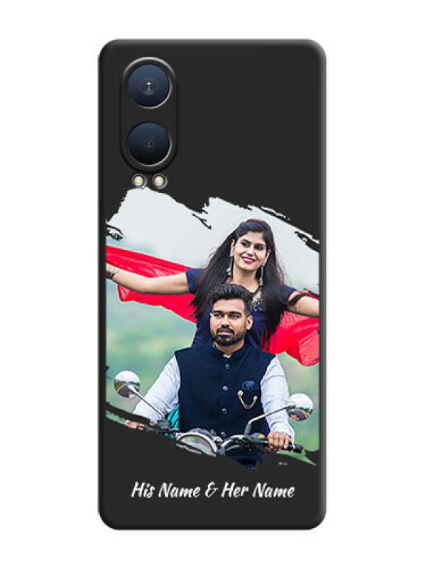 Custom Grunge Brush Strokes on Photo On Space Black Custom Soft Matte Mobile Back Cover - OnePlus Nord CE 4 Lite 5G