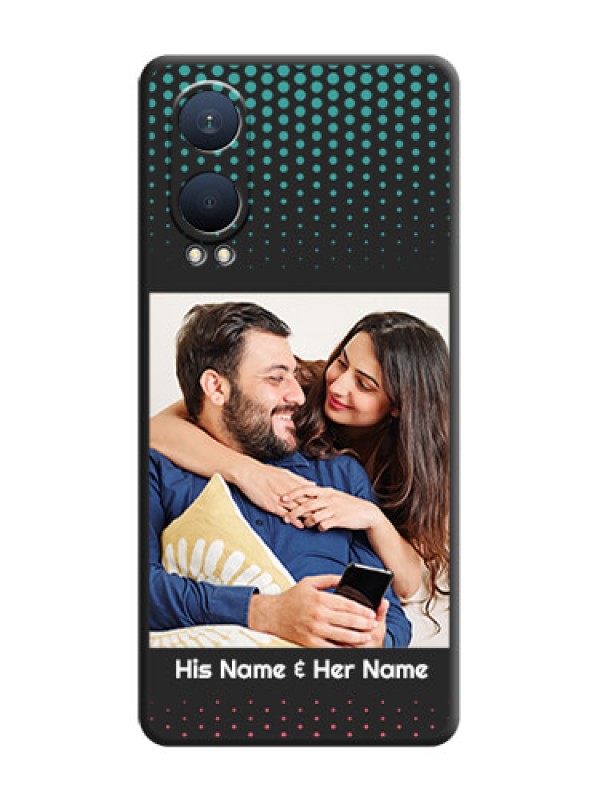 Custom Faded Dots with Grunge Photo Frame and Text On Space Black Custom Soft Matte Mobile Back Cover - OnePlus Nord CE 4 Lite 5G