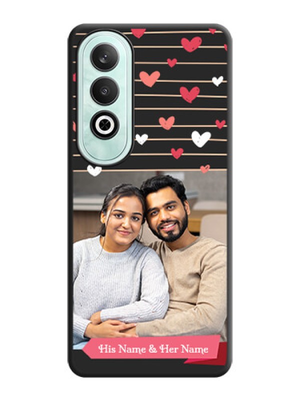 Custom Love Pattern with Name on Pink Ribbon - Photo on Space Black Soft Matte Back Cover - OnePlus Nord CE 4