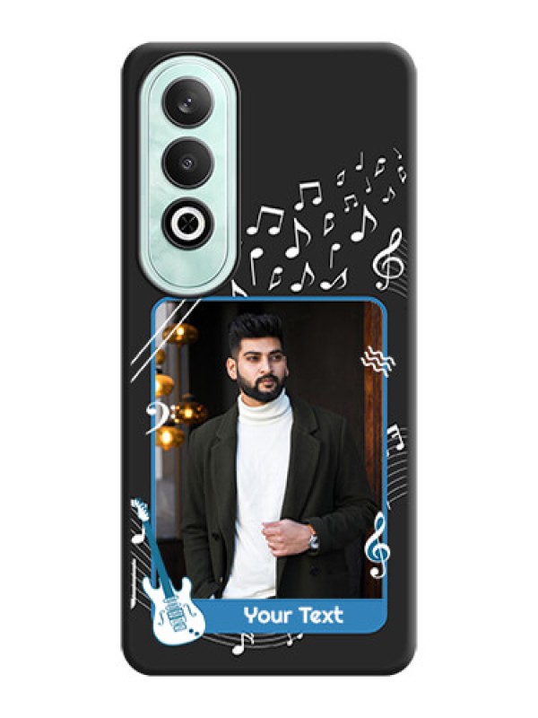 Custom Musical Theme Design with Text - Photo on Space Black Soft Matte Mobile Case - OnePlus Nord CE 4