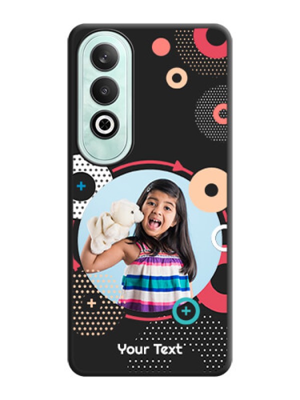 Custom Multicoloured Round Image on Personalised Space Black Soft Matte Cases - OnePlus Nord CE 4