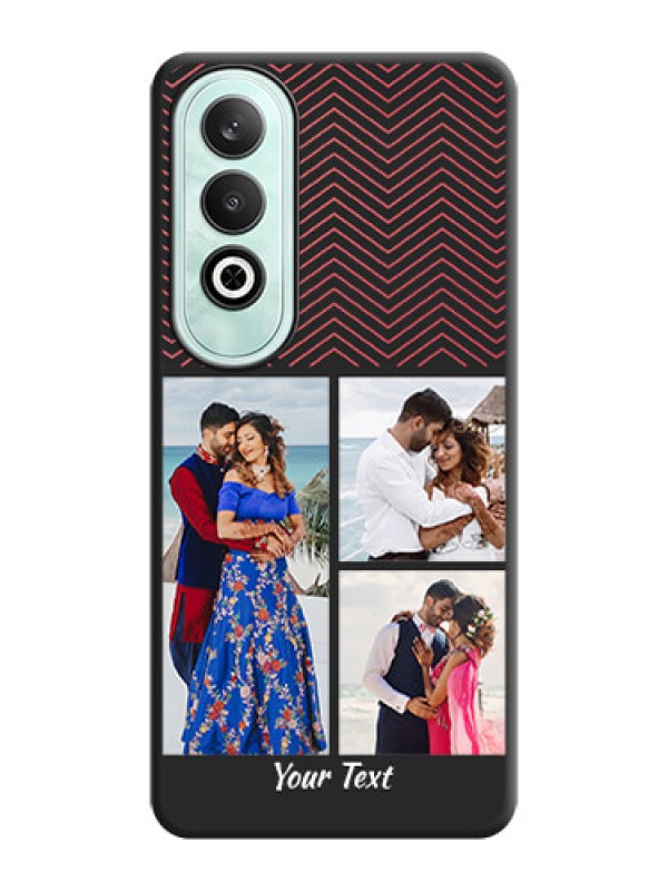 Custom Wave Pattern with 3 Image Holder on Space Black Custom Soft Matte Back Cover - OnePlus Nord CE 4
