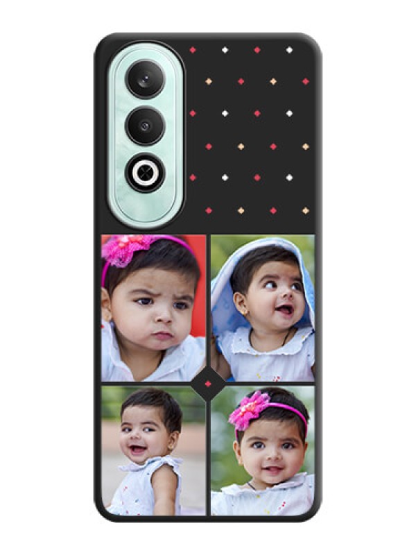 Custom Multicolor Dotted Pattern with 4 Image Holder on Space Black Custom Soft Matte Phone Cases - OnePlus Nord CE 4