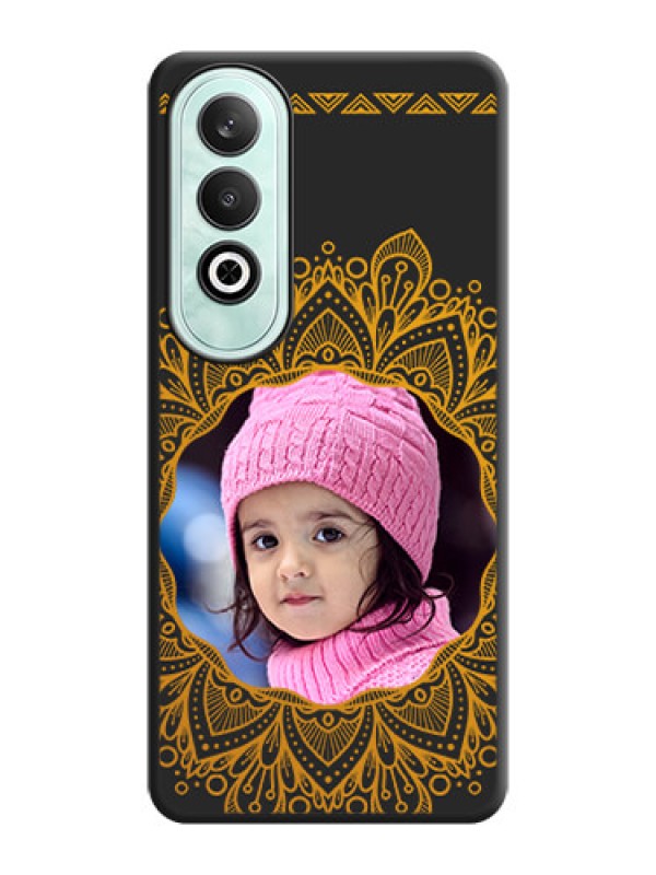 Custom Round Image with Floral Design - Photo on Space Black Soft Matte Mobile Cover - OnePlus Nord CE 4