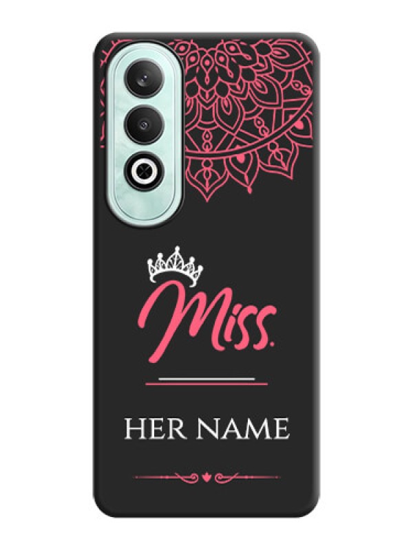 Custom Mrs Name with Floral Design on Space Black Personalized Soft Matte Phone Covers - OnePlus Nord CE 4