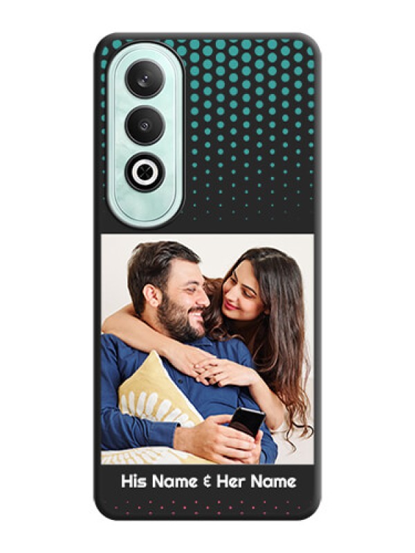 Custom Faded Dots with Grunge Photo Frame and Text on Space Black Custom Soft Matte Phone Cases - OnePlus Nord CE 4