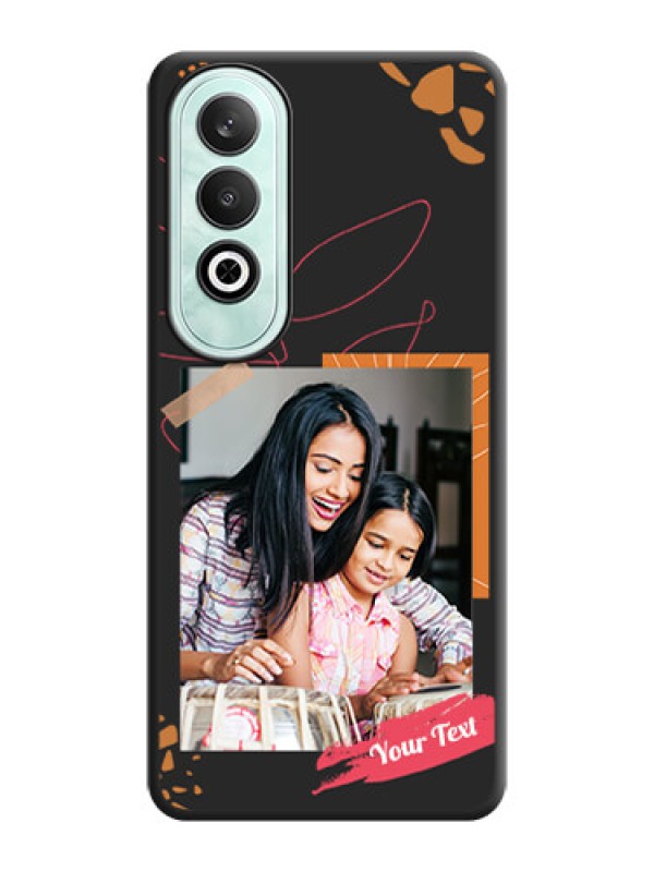 Custom Orange Photo Frame on Space Black Custom Soft Matte Phone Back Cover - OnePlus Nord CE 4