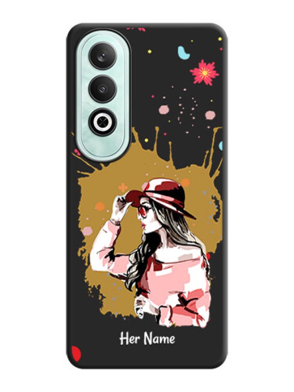 Custom Mordern Lady With Color Splash Background With Custom Text On Space Black Personalized Soft Matte Phone Covers - OnePlus Nord CE 4