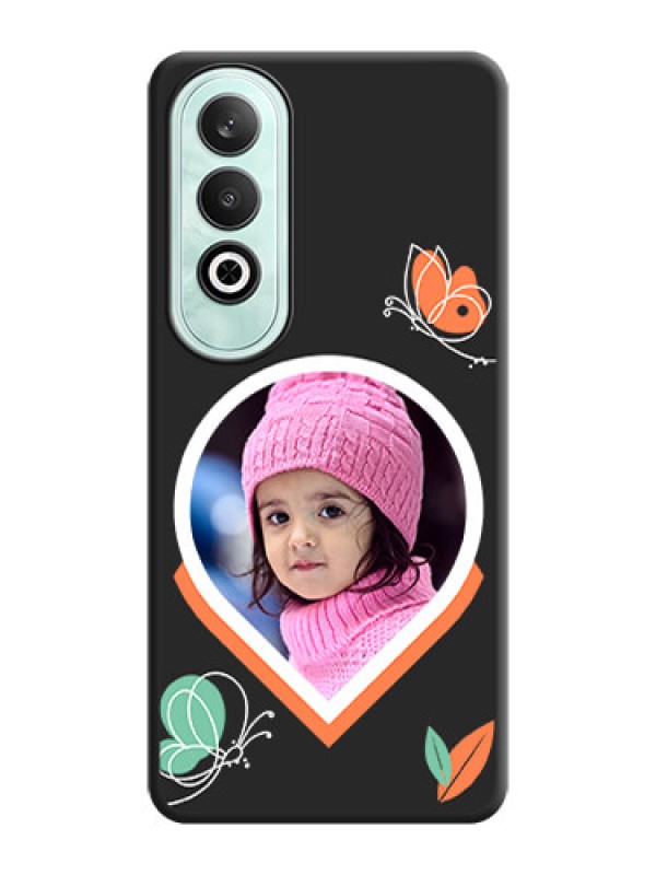 Custom Upload Pic With Simple Butterly Design On Space Black Personalized Soft Matte Phone Covers - OnePlus Nord CE 4