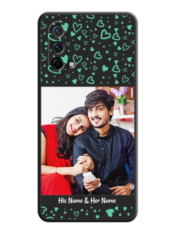 Custom Sea Green Indefinite Love Pattern on Photo on Space Black Soft Matte Mobile Cover - Oneplus Nord Ce 5G