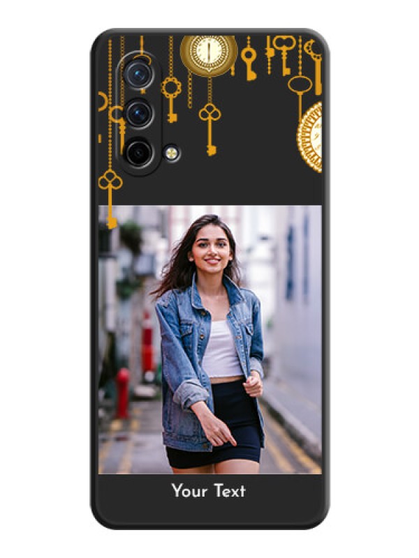 Custom Decorative Design with Text on Space Black Custom Soft Matte Back Cover - Oneplus Nord Ce 5G