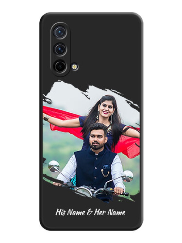 Custom Grunge Brush Strokes on Photo on Space Black Soft Matte Back Cover - Oneplus Nord Ce 5G