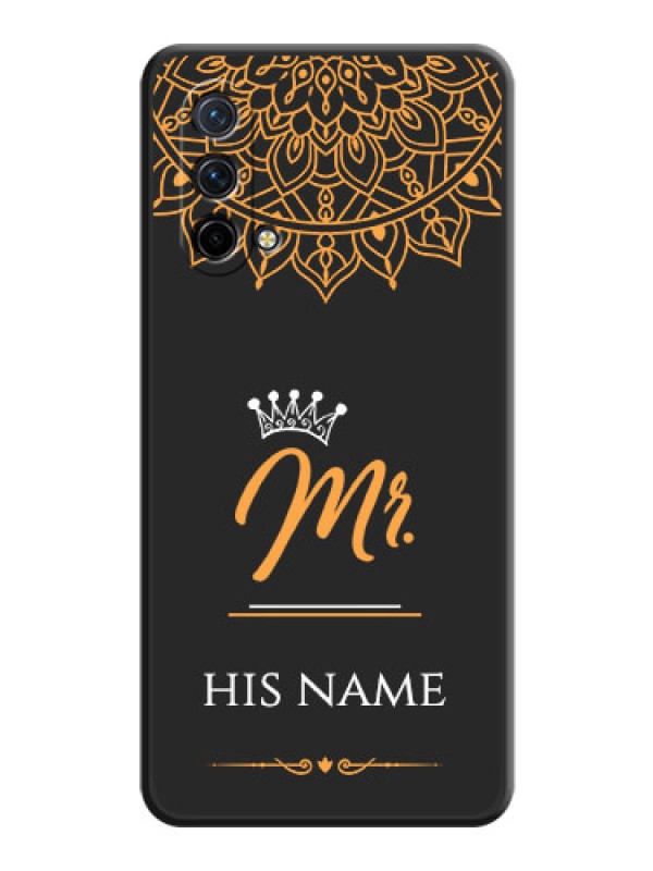 Custom Mr Name with Floral Design  on Personalised Space Black Soft Matte Cases - Oneplus Nord Ce 5G