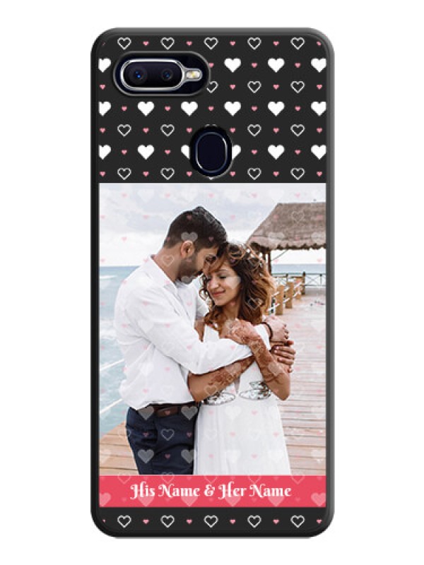Custom White Color Love Symbols with Text Design on Photo on Space Black Soft Matte Phone Cover - Oppo A12
