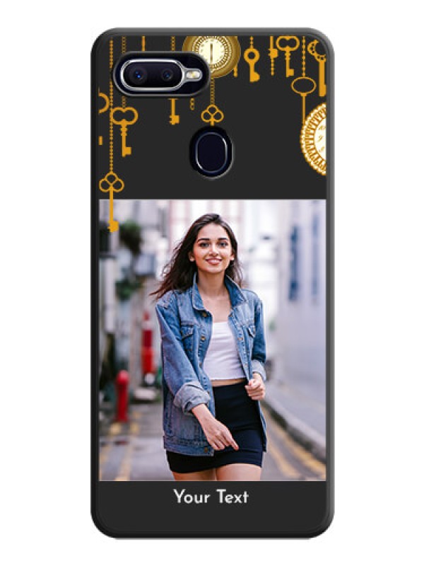 Custom Decorative Design with Text on Space Black Custom Soft Matte Back Cover - Oppo A12