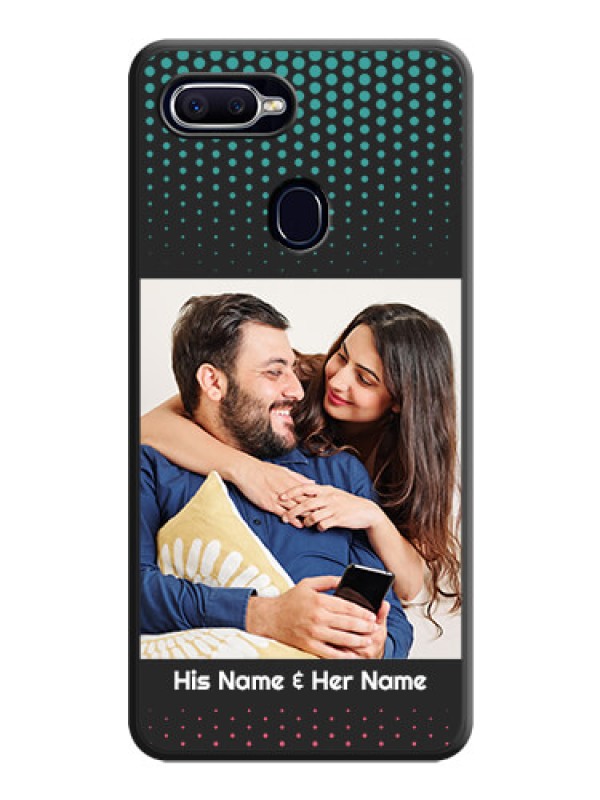Custom Faded Dots with Grunge Photo Frame and Text on Space Black Custom Soft Matte Phone Cases - Oppo A12