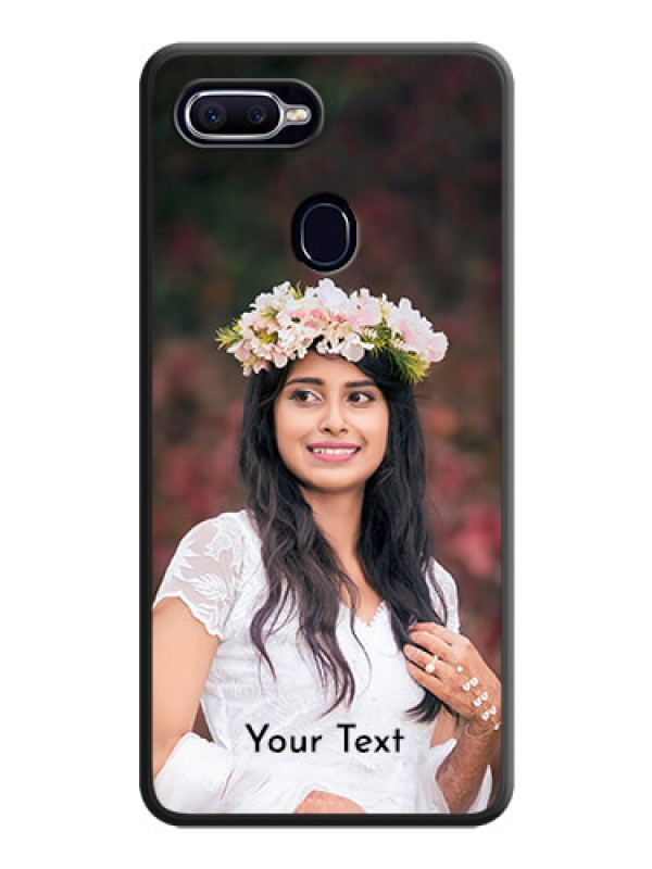Custom Full Single Pic Upload With Text On Space Black Personalized Soft Matte Phone Covers -Oppo A12