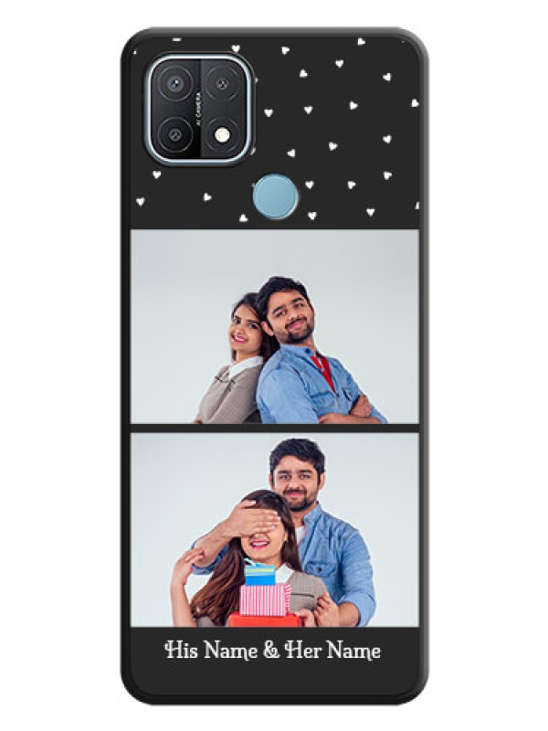 Custom Miniature Love Symbols with Name on Space Black Custom Soft Matte Back Cover - Oppo A15