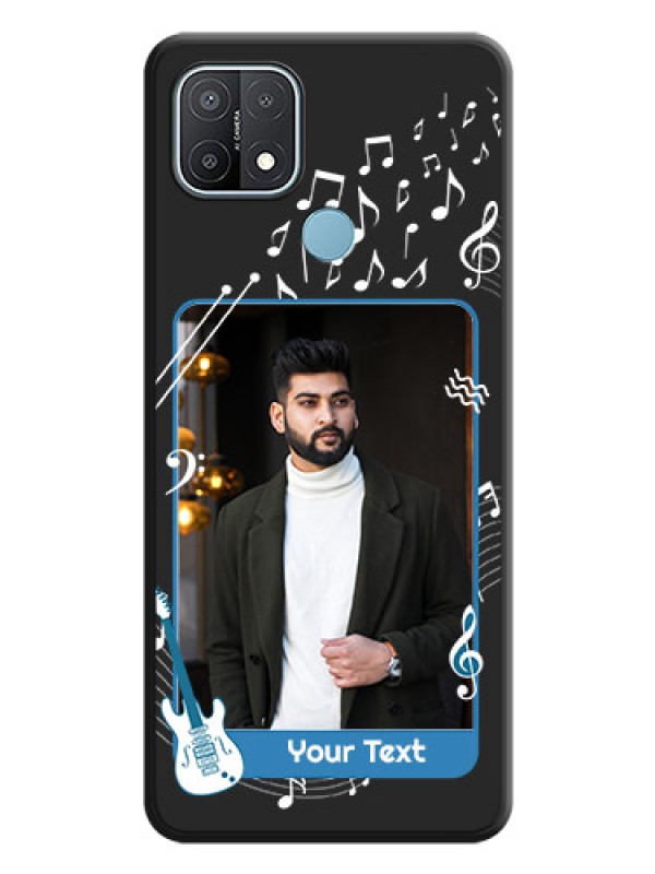 Custom Musical Theme Design with Text on Photo on Space Black Soft Matte Mobile Case - Oppo A15