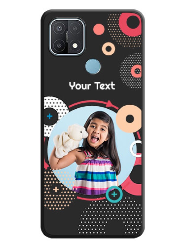 Custom Multicoloured Round Image on Personalised Space Black Soft Matte Cases - Oppo A15