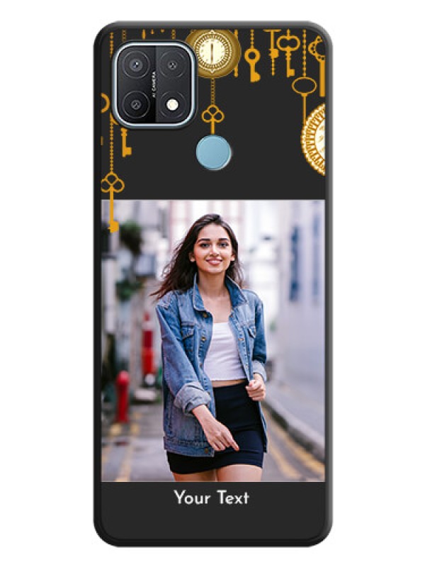 Custom Decorative Design with Text on Space Black Custom Soft Matte Back Cover - Oppo A15