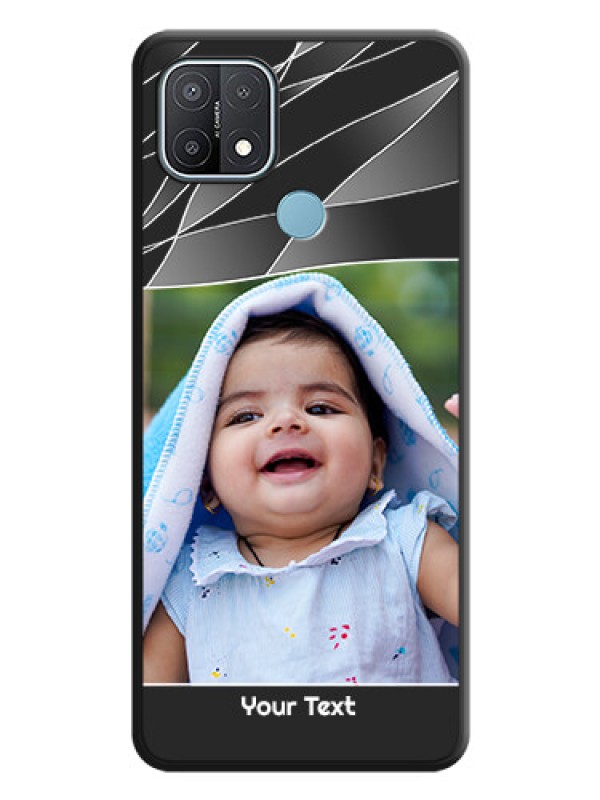 Custom Mixed Wave Lines on Photo on Space Black Soft Matte Mobile Cover - Oppo A15
