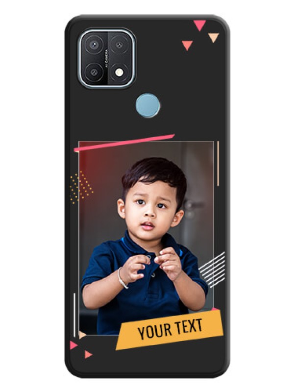 Custom Photo Frame with Triangle Small Dots on Photo on Space Black Soft Matte Back Cover - Oppo A15