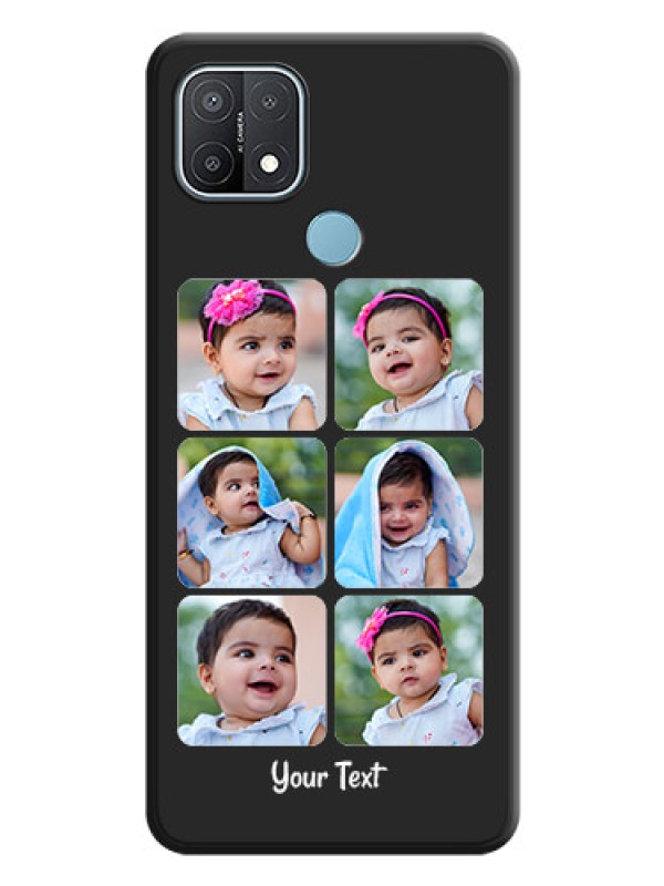 Custom Floral Art with 6 Image Holder on Photo on Space Black Soft Matte Mobile Case - Oppo A15