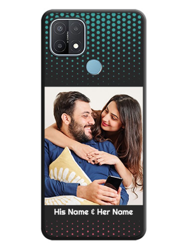 Custom Faded Dots with Grunge Photo Frame and Text on Space Black Custom Soft Matte Phone Cases - Oppo A15