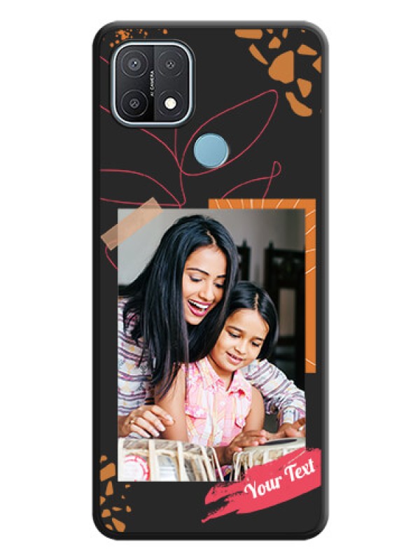 Custom Orange Photo Frame on Space Black Custom Soft Matte Phone Back Cover - Oppo A15