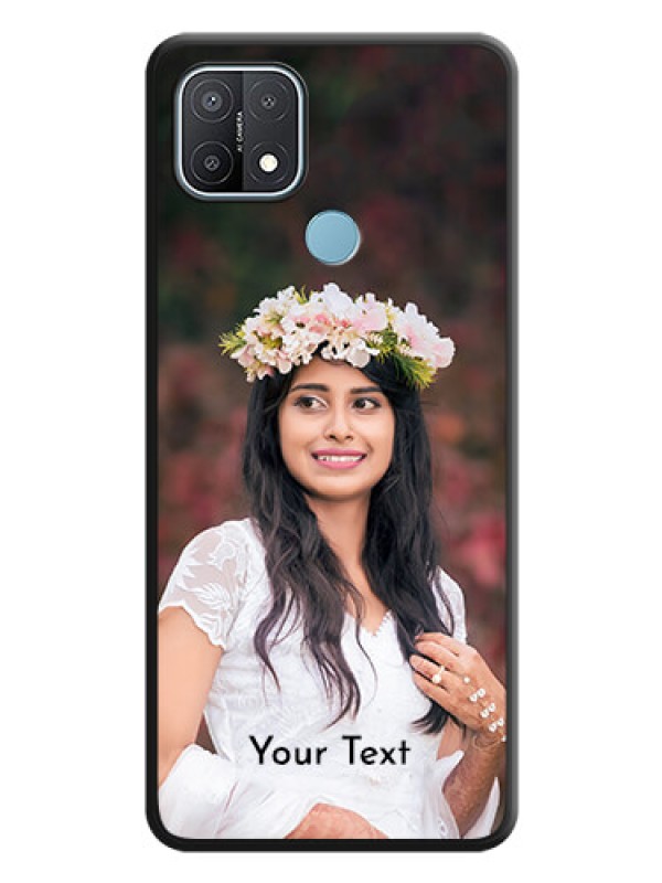 Custom Full Single Pic Upload With Text On Space Black Personalized Soft Matte Phone Covers -Oppo A15