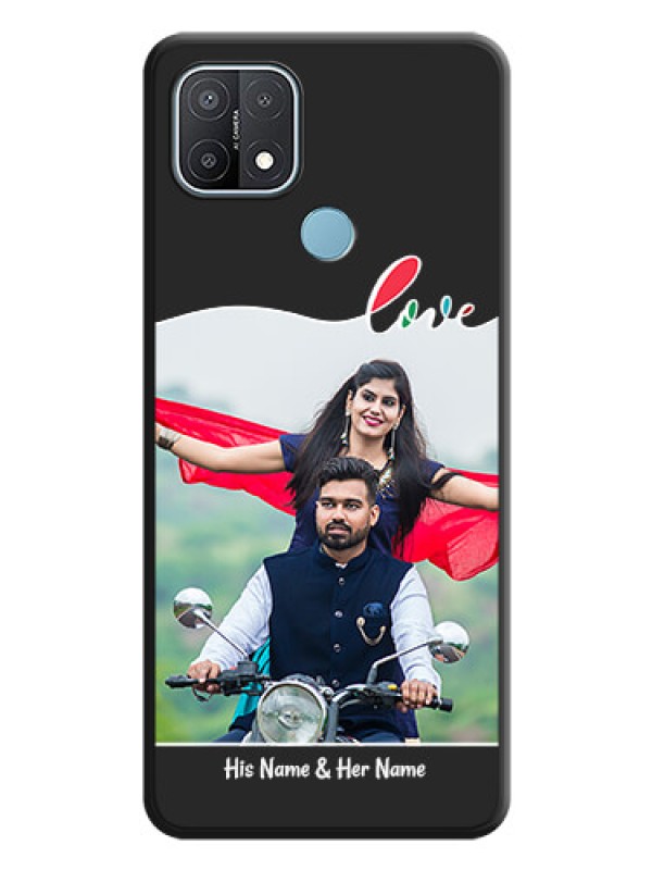 Custom Fall in Love Pattern with Picture on Photo on Space Black Soft Matte Mobile Case - Oppo A15s