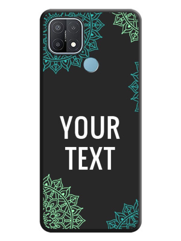 Custom Your Name with Floral Design on Space Black Custom Soft Matte Back Cover - Oppo A15s