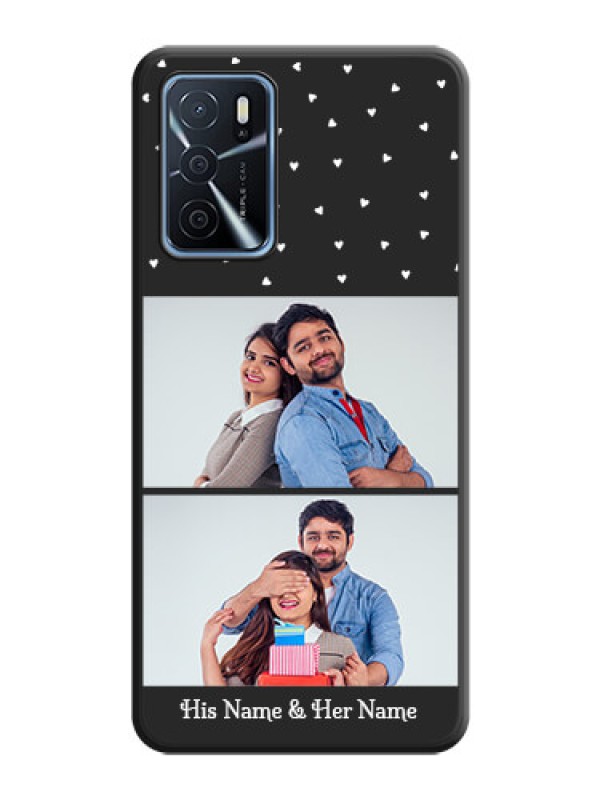 Custom Miniature Love Symbols with Name on Space Black Custom Soft Matte Back Cover - Oppo A16
