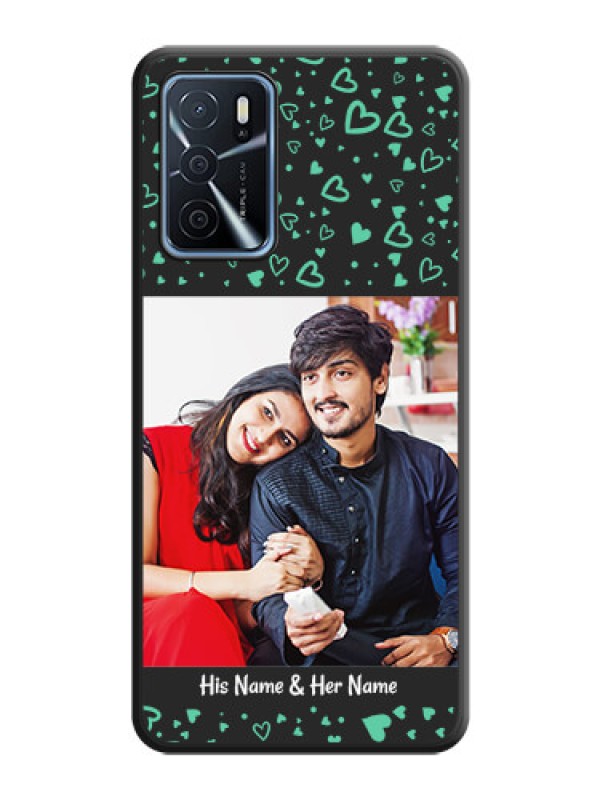 Custom Sea Green Indefinite Love Pattern on Photo on Space Black Soft Matte Mobile Cover - Oppo A16