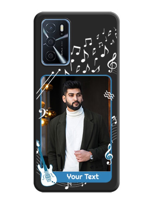 Custom Musical Theme Design with Text on Photo on Space Black Soft Matte Mobile Case - Oppo A16