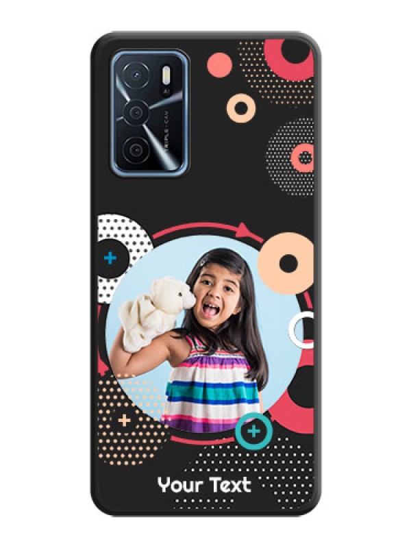 Custom Multicoloured Round Image on Personalised Space Black Soft Matte Cases - Oppo A16