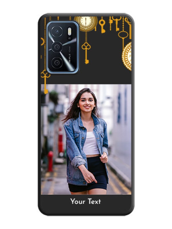 Custom Decorative Design with Text on Space Black Custom Soft Matte Back Cover - Oppo A16