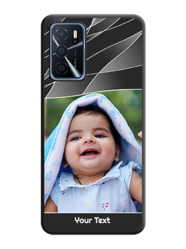 Custom Mixed Wave Lines on Photo on Space Black Soft Matte Mobile Cover - Oppo A16