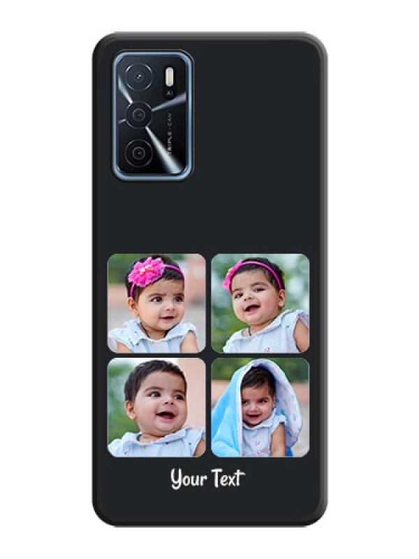 Custom Floral Art with 6 Image Holder on Photo on Space Black Soft Matte Mobile Case - Oppo A16