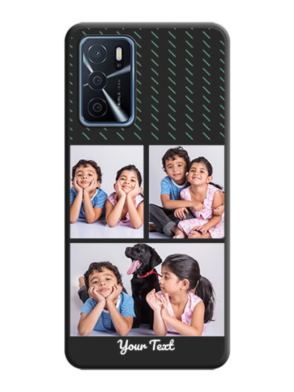 Custom Cross Dotted Pattern with 2 Image Holder  on Personalised Space Black Soft Matte Cases - Oppo A16