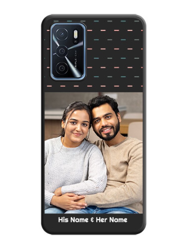 Custom Line Pattern Design with Text on Space Black Custom Soft Matte Phone Back Cover - Oppo A16