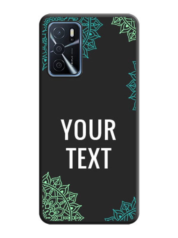 Custom Your Name with Floral Design on Space Black Custom Soft Matte Back Cover - Oppo A16