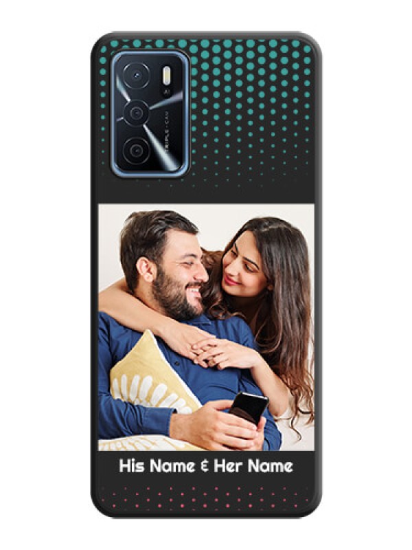 Custom Faded Dots with Grunge Photo Frame and Text on Space Black Custom Soft Matte Phone Cases - Oppo A16