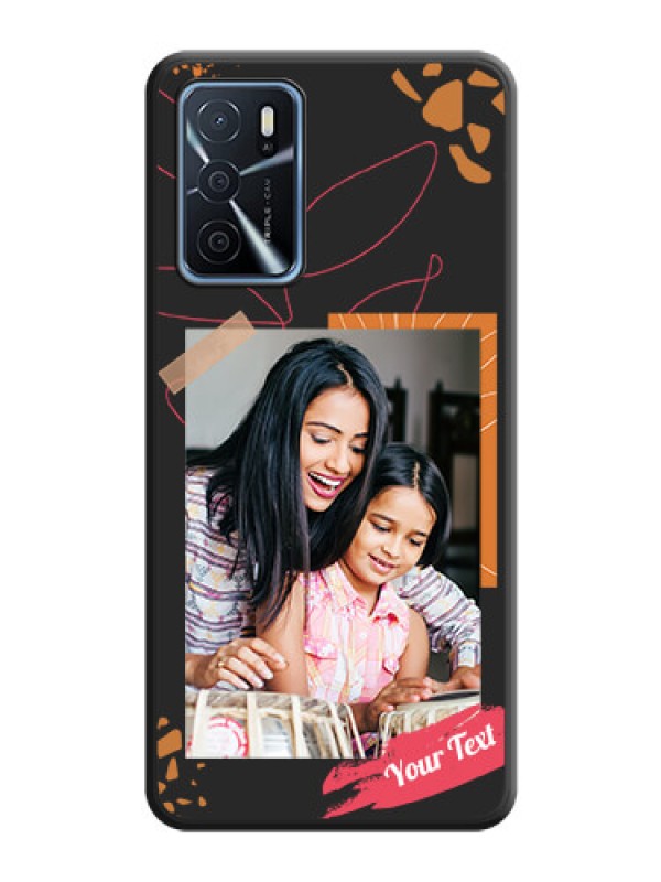 Custom Orange Photo Frame on Space Black Custom Soft Matte Phone Back Cover - Oppo A16