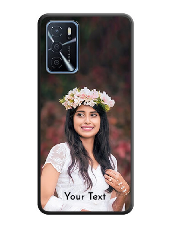 Custom Full Single Pic Upload With Text On Space Black Personalized Soft Matte Phone Covers -Oppo A16