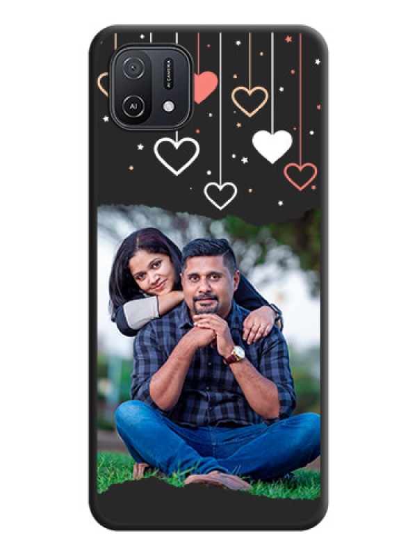 Custom Love Hangings with Splash Wave Picture on Space Black Custom Soft Matte Phone Back Cover - Oppo A16e