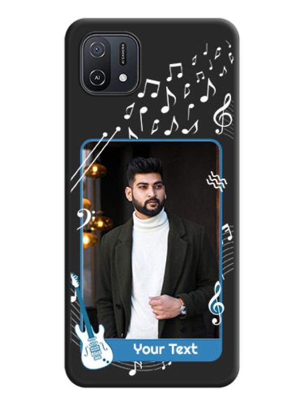 Custom Musical Theme Design with Text on Photo on Space Black Soft Matte Mobile Case - Oppo A16e