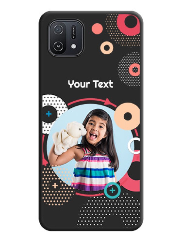 Custom Multicoloured Round Image on Personalised Space Black Soft Matte Cases - Oppo A16e